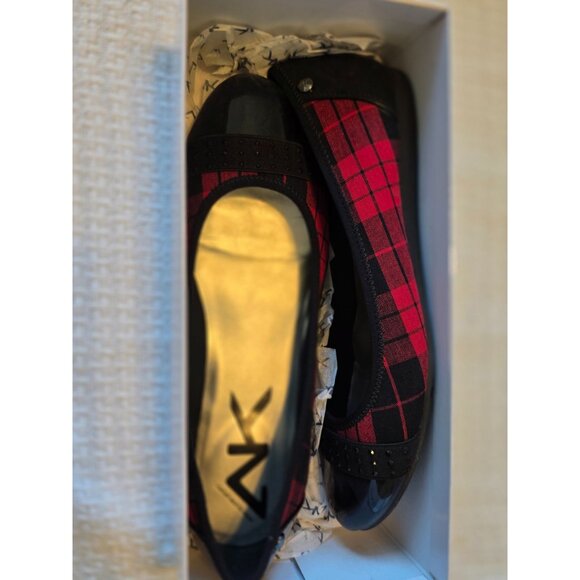 Anne Klein Sport Shoes - Anne Klein Sport Black & Red Plaid Flats Size 10 M With Box